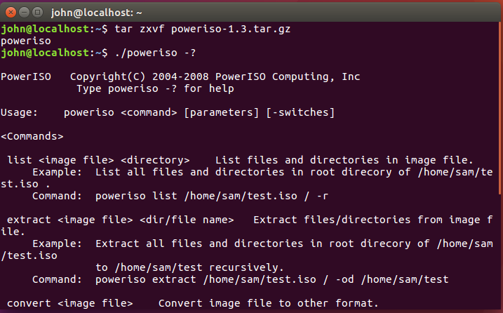 poweriso for linux